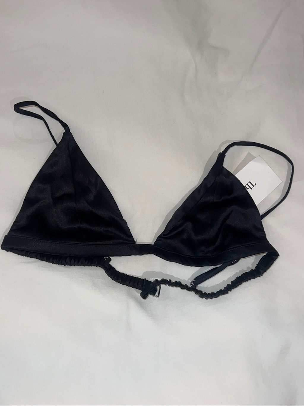 Fleur Du Mal Black Silk Triangle Bralette — image 6 of 8